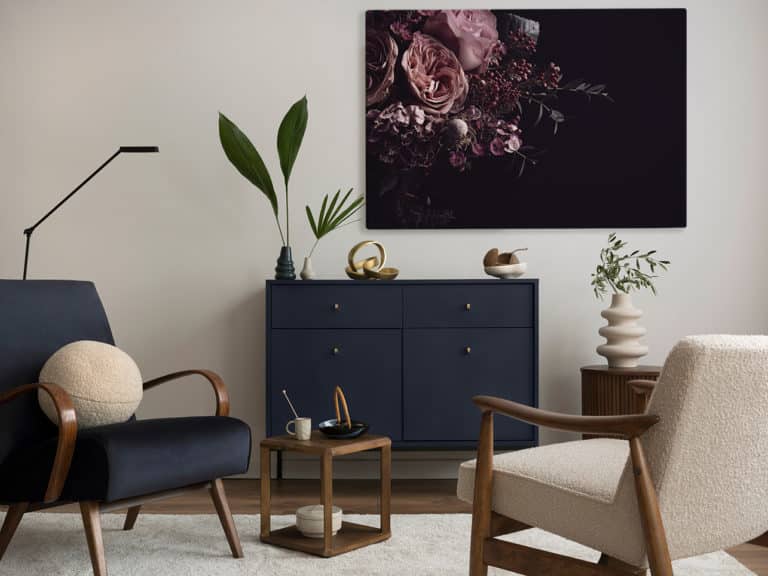 Bild mit Blumen Wohnzimmer